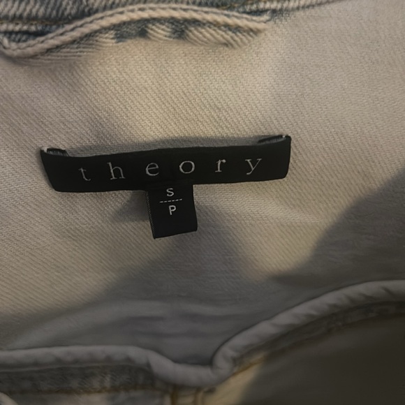 womens THEORY Light Blue Denim Jacket size S - Picture 2 of 3